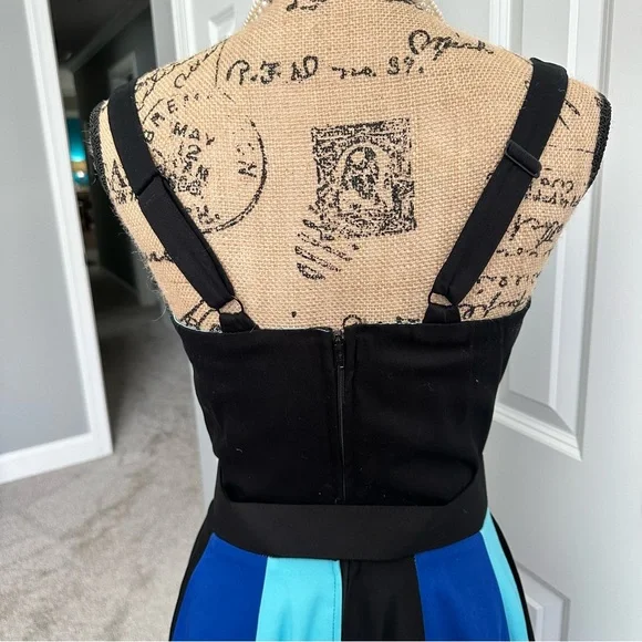 Pin Up Girl Clothing Shades of Blue Circle Dress - Picture 6 of 10